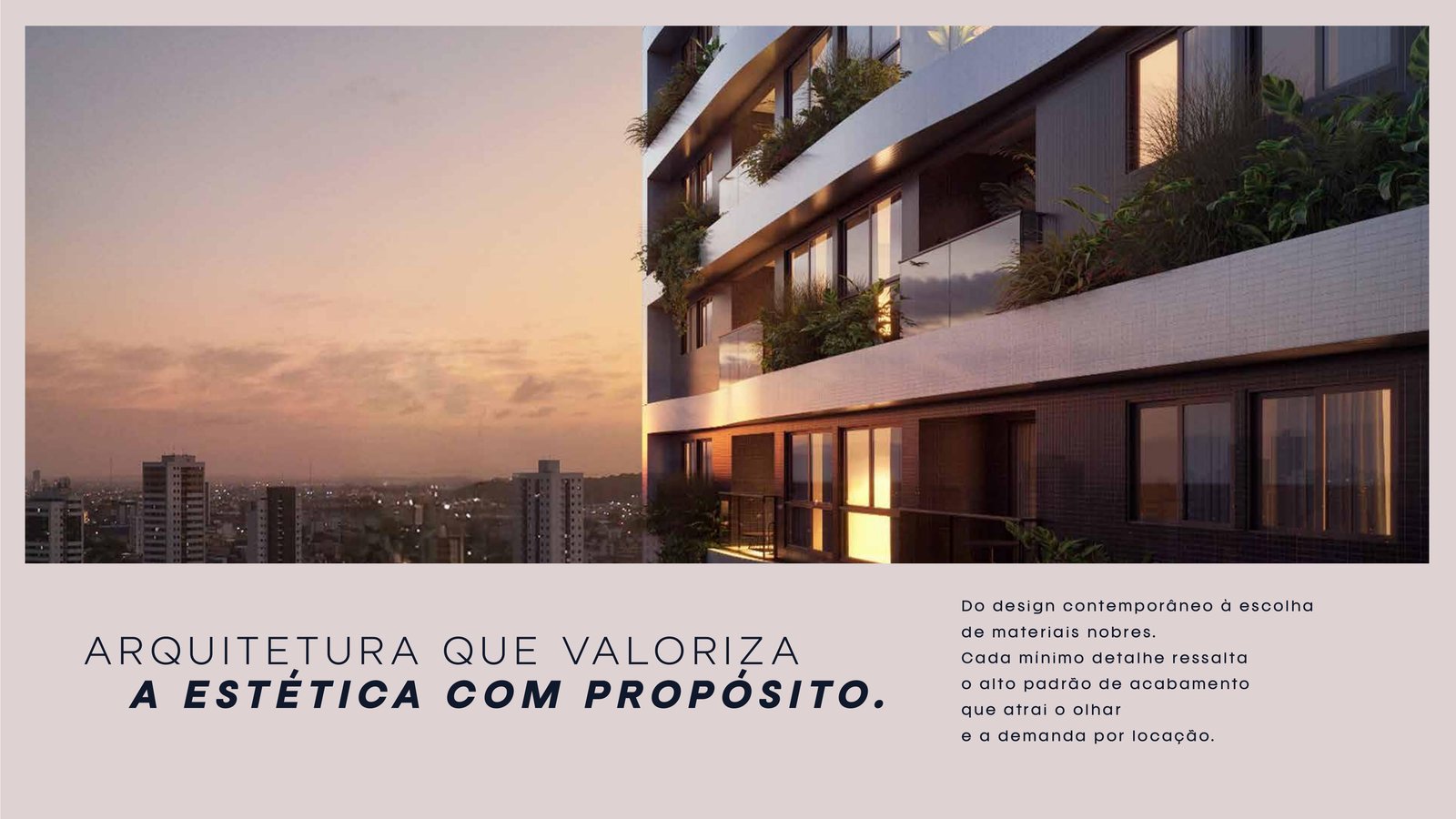 Detalhe das varandas com paisagismo